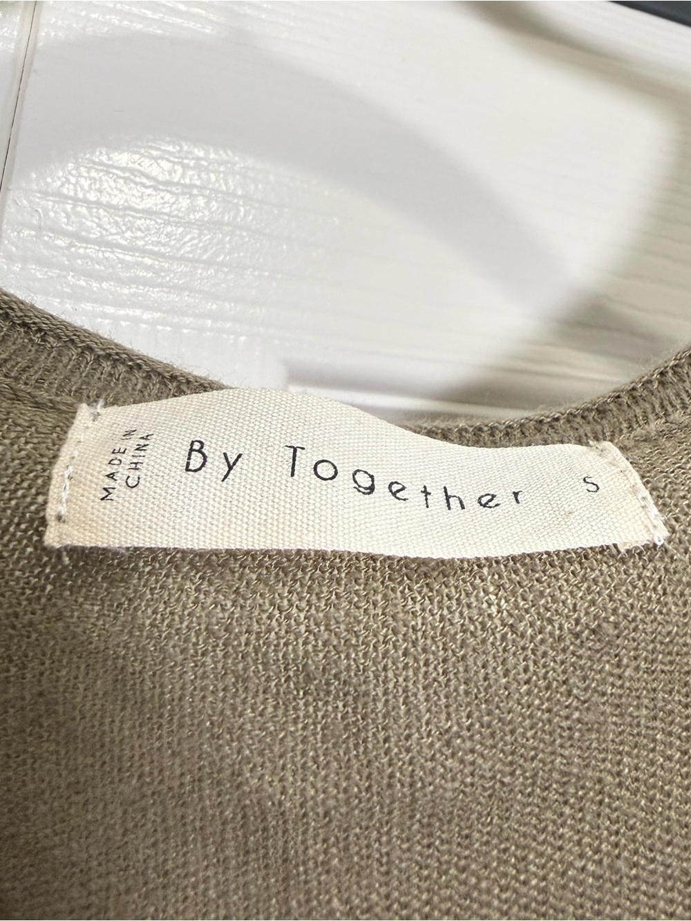 By Together Linen Blend Short Sleeve Relaxed Crew Tee Green Size Small - Picture 3 of 4